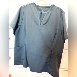 Jaanuu Charcoal V-Neck Scrub Top